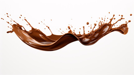 Delicious chocolate splash on isolated white background, tempting gourmet food concept illustration