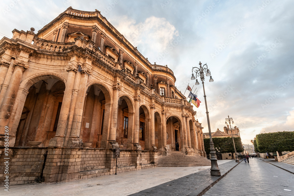 Wall mural architecture in noto, sicily, italy