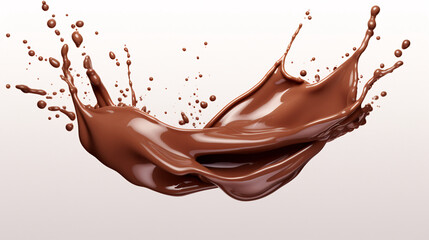 Delicious chocolate splash on isolated white background, tempting gourmet food concept illustration