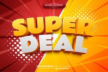 Super Deal Promo 3d editable text effect - obrazy, fototapety, plakaty
