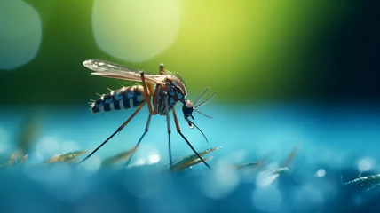 Foto op Plexiglas macro photo Mosquito, carrier of dengue fever, Zika virus © Katrin_Primak