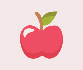 School element of colorful set. This engaging flat cartoon design illustration highlights a crisp snack apple, making it a perfect choice for school-related materials. Vector illustration.