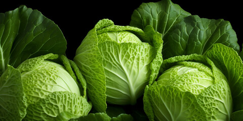 cabbage in the garden, White cabbage on a table kitchen vegan vegetable food concept, Leafy Cabbage ripe, A close up of cabbages on a white background, generative AI

 - obrazy, fototapety, plakaty