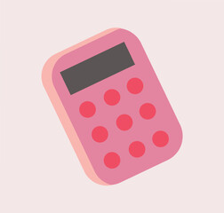 School element of colorful set. This flat cartoon image features a friendly calculator, making it the perfect addition to any math-related content. Vector illustration.