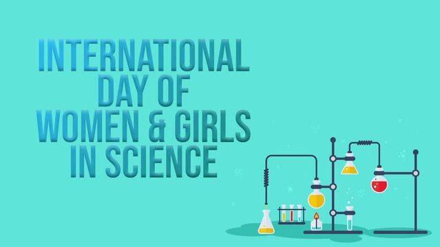 International Day of Women and Girls in Science with lab equipment for women and girls in science day.