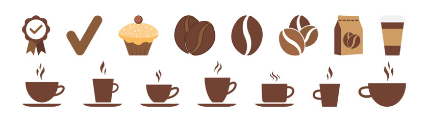 Coffee icon set. Vector