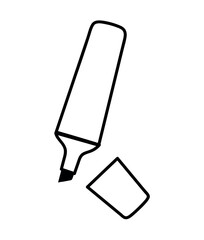 School element of colorful set. With its outline design and focus on a marker, this illustration embodies the creative energy of a classroom, perfect for educational projects. Vector illustration.