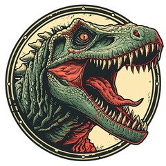 Dinosaur Logo Badge Illustration