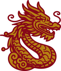 Chinese dragon head. Vector illustration on white background. Isolated.