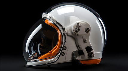 Realistic astronaut helmet with clear glass for space exploration and flight in cosmos
