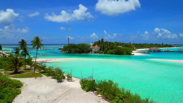 Kuda Huraa Island - Maldives - Landing aerial view overlooking Kuda Hura Island
