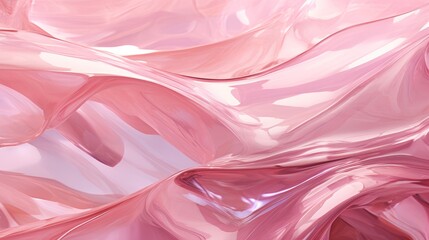 Obraz premium abstract background with transparent layers of glass waves in pink color 