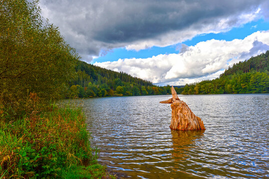Marbach-Stausee im Odenwaldkreis (Hessen, Deutschland)