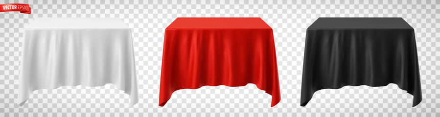 Vector realistic illustration of tablecloths on a transparent background. - 705590694