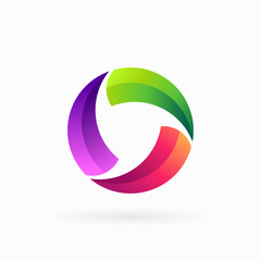 Gradient Circle Security vector logo icon on white background