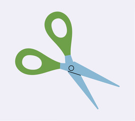 School element of colorful set. This delightful illustration showcases classical scissors, adding a touch of creativity to the school theme. Vector illustration.