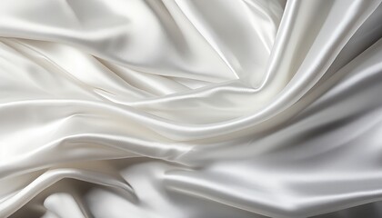 Elegant crumpled white silk fabric background with luxurious texture and sophisticated design