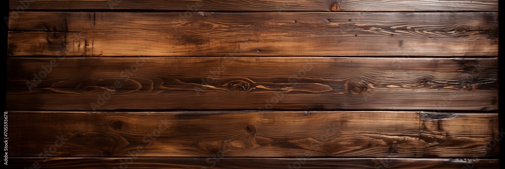 Poster high angle view of a mesmerizing dark wood background with rich texture and natural patterns