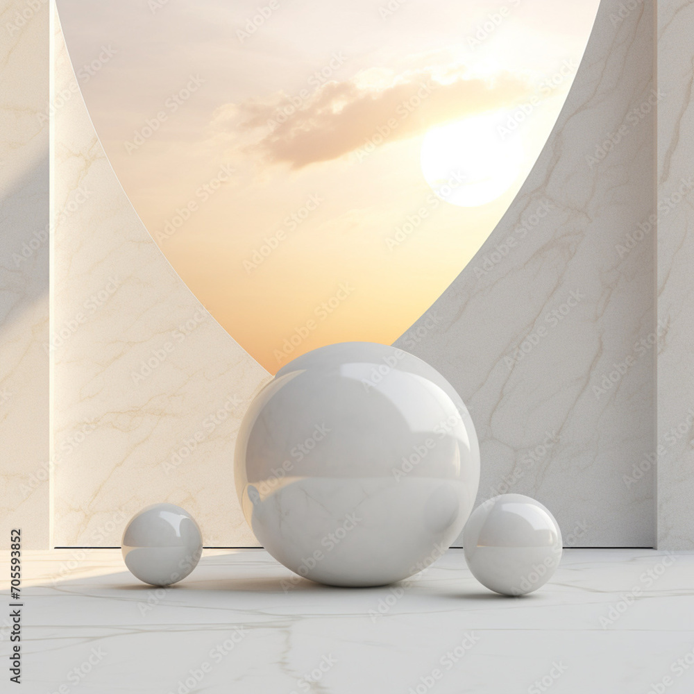 Poster minimalistic background abstract with generative ai. podium for display product.