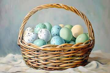 easter eggs in a basket