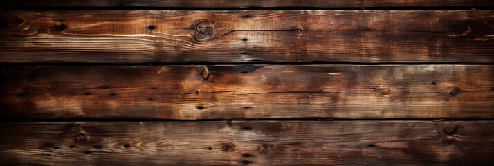 Fototapeta premium Vintage illuminated rustic brown wooden texture single plank wood background with nostalgic charm