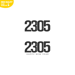 Creative Happy New Year 2305 Logo Design