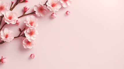 Festive peach blossom decoration Spring Festival background material, Chinese New Year background banner illustration