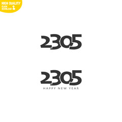 Creative Happy New Year 2305 Logo Design