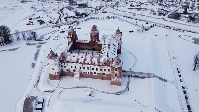 Medieval castle in the village of Mir, Belarus.
