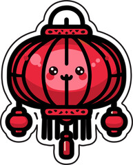 Cartoon Chinese lantern. Vector illustration of a cartoon Chinese lantern.