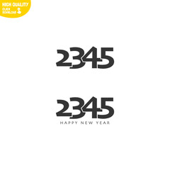 Creative Happy New Year 2345 Logo Design