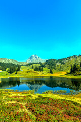 Obraz premium Der Körbersee in Schröcken (Vorarlberg, Österreich) 