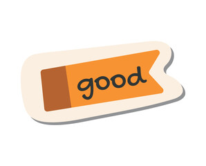 School sticker of cartoon colorful set. In this delightful design, a cartoon school sticker with the label 