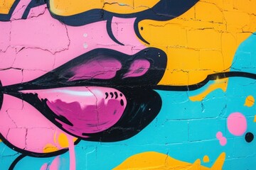 Graffiti-covered urban walls in bright colors, olorful street art showcases creative expression on city walls, graffiti on wall