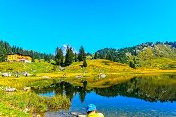 Der Körbersee in Schröcken (Vorarlberg, Österreich)