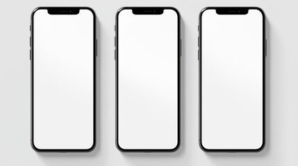 Three Black and White Iphones Sitting Together - Affordable, Sleek, Modern Communication Devices
