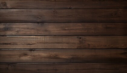 Fototapeta premium Top view of elegant dark wooden background with rich texture and natural grain patterns