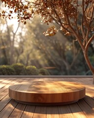 Fototapeta premium a wooden table with a blurred background