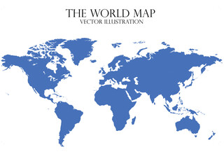 Fototapeta na wymiar blue world map vector illustration globe eps 10