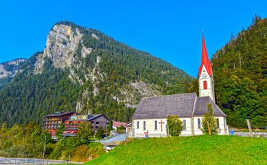 Katholische Kirche in Au, Bregenzerwald (Vorarlberg, Österreich)