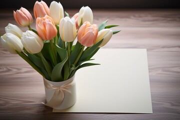 Bouquet of colorful tulips in spring holidays as decoration or a gift