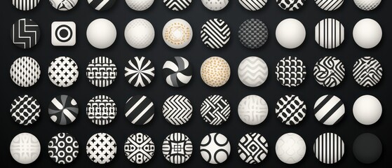 Collection of  seamless geometric ornament patterns in difrent styles. Monochrome repeatable backgrounds. Endless black and white prints, textile textures