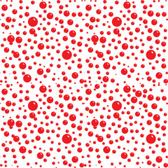 Seamless abstract pattern with red bubbles on white background 