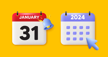31th day of the month icon. Calendar date 3d icon. Event schedule date. Meeting appointment time. 31th day of January month. Calendar event reminder date. Vector