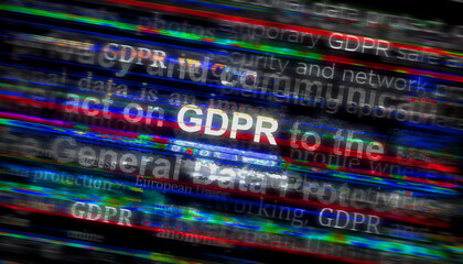 GDPR privacy data protection headline titles media 3d illustration