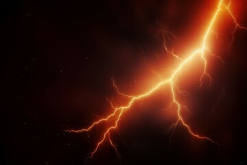 Striking Lighting bolt wall background. Danger strike. Generate Ai