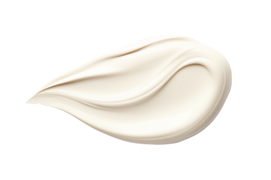 cosmetic smears cream texture on transparent background