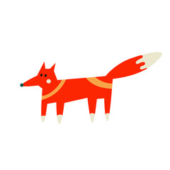 Cute cartoon red fox in scandinavian style. Vector illustration. 