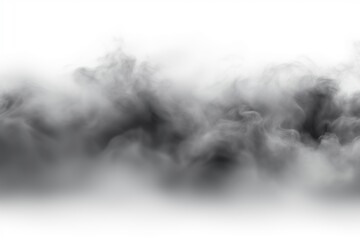 dark fog or smoke effect isolated on transparent white background. Steam explosion special effect. Effective texture of steam, fog, smoke png.  illustration. - obrazy, fototapety, plakaty