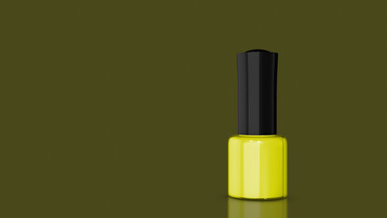 Yellow nail polish bottle against a sphere background	